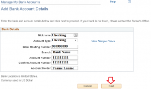 MaineStreet Bank Account Details