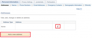 Personal Information - new Address