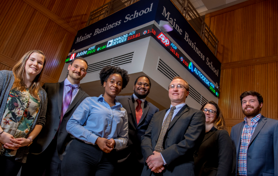 confident students in business attire 