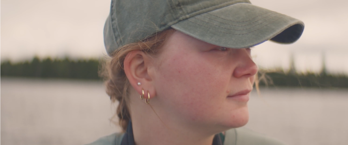 Closeup profile of Kailee Sprague with baseball hat